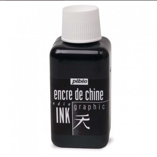 Pebeo 250 ML BOTTLE INDIA INK OPAQUE BLACK Pebeo 250 ML BOTTLE INDIA INK OPAQUE BLACK